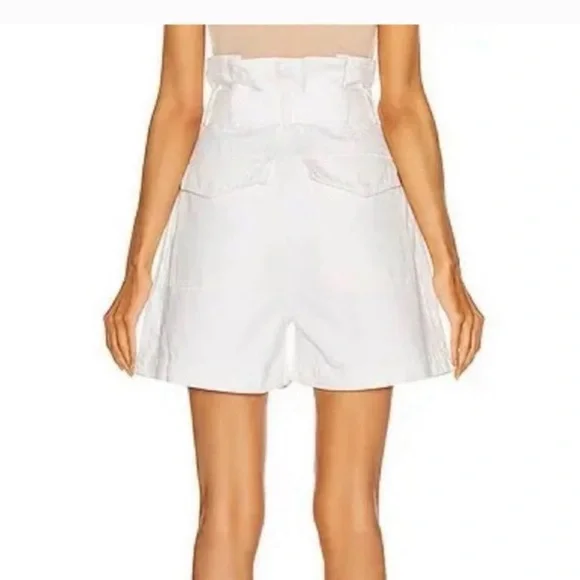 Agolde Celia White Paperbag Belted Denim Women’s Shorts — White size 27 - Picture 3 of 12